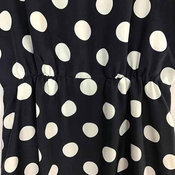 J. Crew Printed Shift Sun Dress Navy Blue White Dot Sleeveless Mini Dress sz 2 - Picture 8 of 12